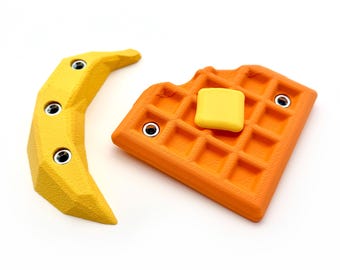Waffle & Banana Rock Climbing Holds