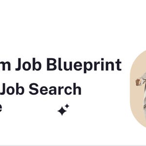 May include: A guide titled "Dream Job Blueprint: CV & Job Search Guide" with a black diamond symbol. The image also features a man in a light gray suit and sunglasses, dancing.