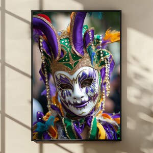 Mardi Gras Mask Poster: Caribbean Carnival Art Print (Digital Download)