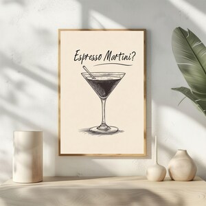 Espresso Martini Print Druckbare Cheers Print | Cocktail Poster Dekor Barwagen Zubehör | Espresso Martini Art Signature Drink Schild