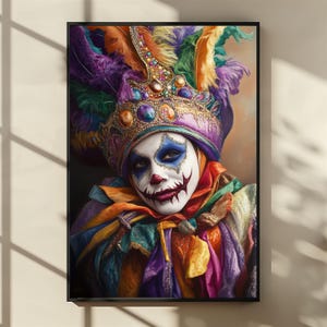 Colorful Mardi Gras Mask Art Print: Carnival Celebration (Digital Download)
