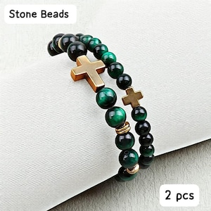 2 pcs Unisex Cross Protection Bracelet – Tiger Eye