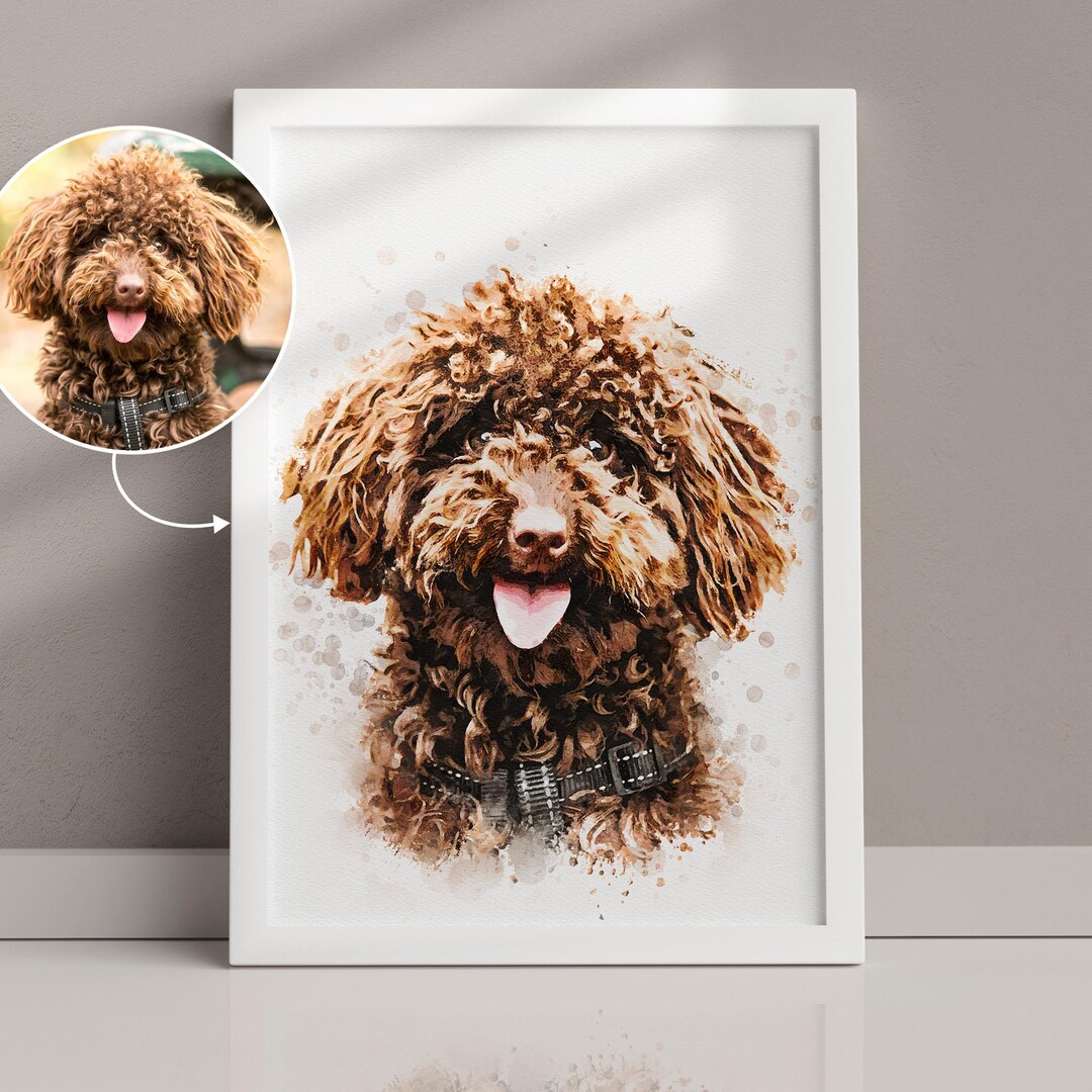 Custom Watercolor Pet Portrait | Dog & Cat Memorial Art (digital) - Etsy