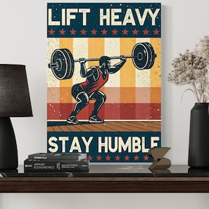 Lift heavy stay humble- Fitness poster- Gym wall art- Workout motivation- Fitness inspiration- Gym Quotes Poster