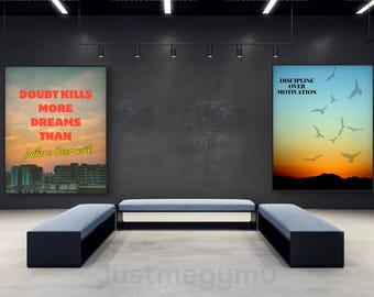 Discipline over motivation - Wall decor- fitness wall art- Workout motivation- motivational gym poster- prints