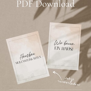 Home Building Milestone Cards – Digital File for Printing | Home Builder Gift | DIY Home Building Memories | Home | Minimalist