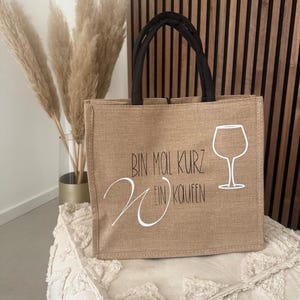 Shopping bag carrying bag jute natural sustainable shopper shopping bag bin kurz wine buy