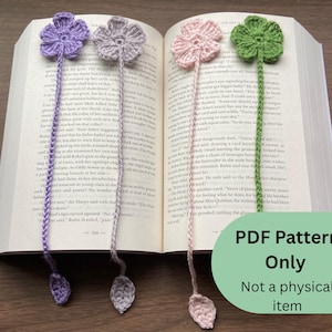 No-Sew Flower Bookmark Crochet PATTERN, Monochromatic Daisy Bookmark Crocheting Instructions, Beginner Friendly Crochet Tutorial