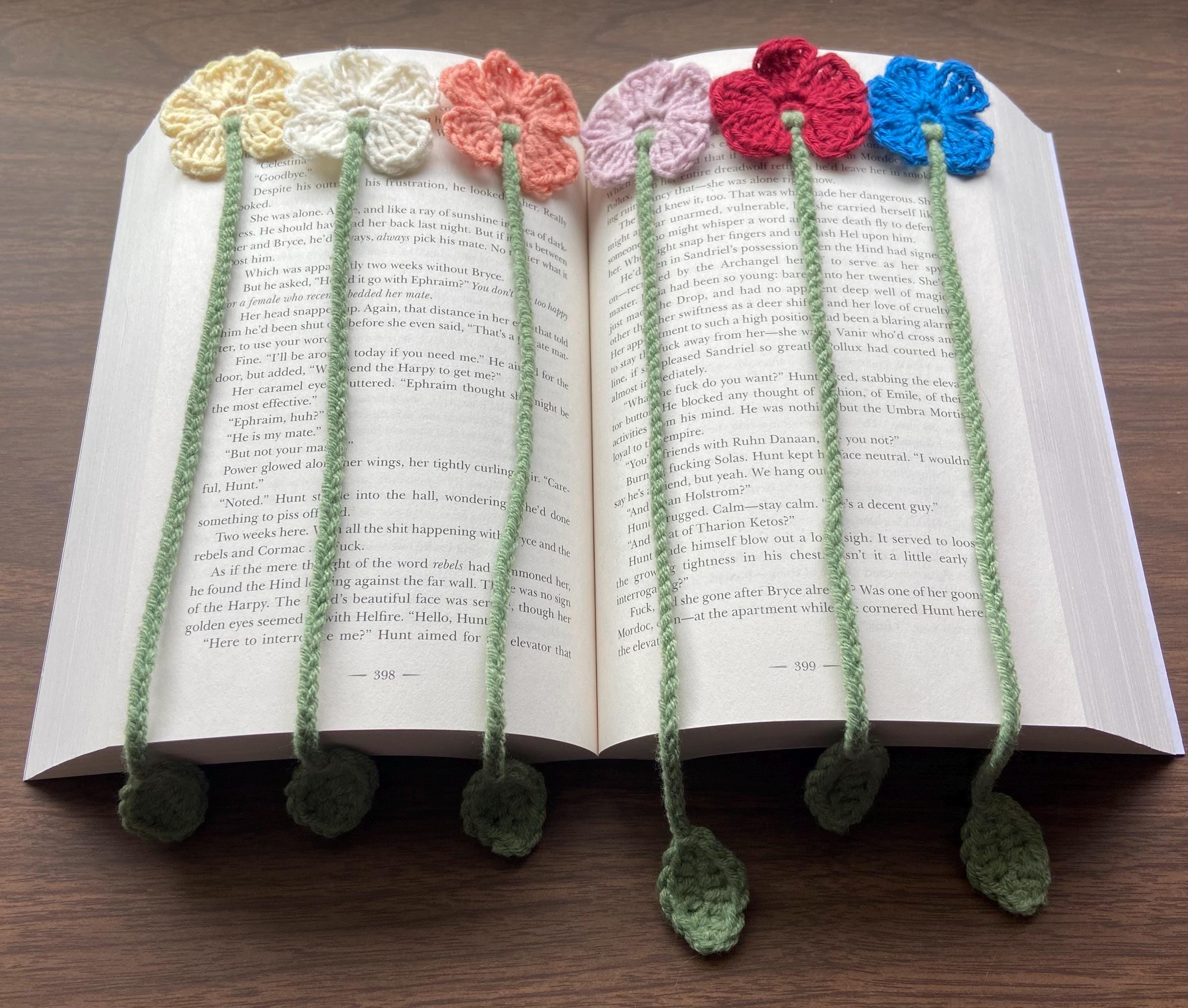 Flower Bookmark, Handmade Crochet Bookish Accessory, Gift for Book Lover, Present for a Reader, Bookmarkers, Ready to ship