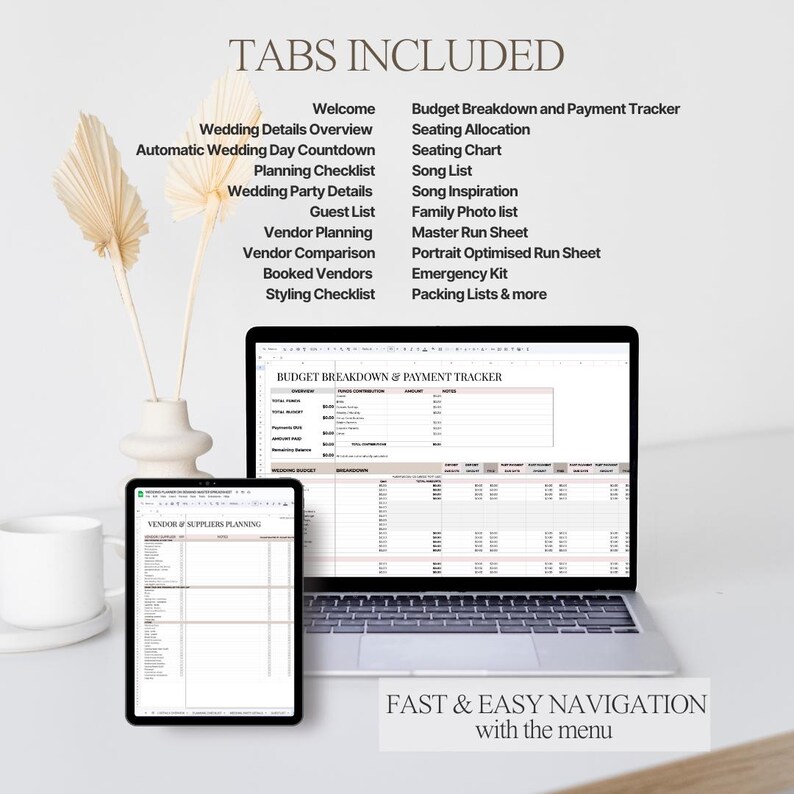 The Master Spreadsheets Digital Wedding Planner - Etsy