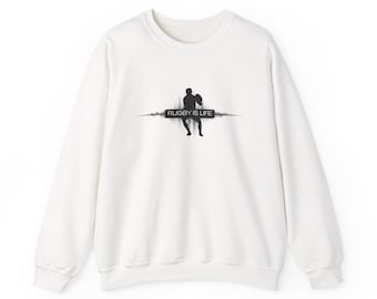 Rugby is Life Unisex Crewneck Sweatshirt, Cozy Sports Sweatshirt, Gift for Rugby Fans, Casual Wear, Unisex Apparel