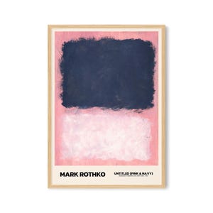 Pink And Navy Mark Rothko Print - Pink & Navy - Mark Rothko Wall Art, Mark Rothko Poster - Exhibition Art Poster - Vintage Wall Art