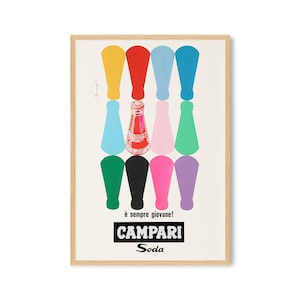 Impressão Pop Art Campari 1960 - Impressão de propaganda Campari - Arte de parede Campari Soda, pôster Campari Soda - pôster de anúncio Campari - Arte de parede vintage