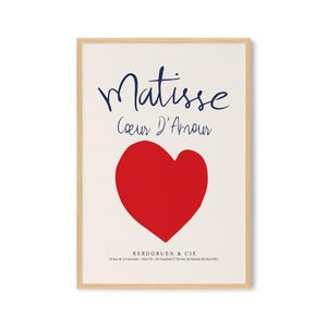 Cœur D'Amour Print - Henri Matisse Wall Art - Heart of Love Poster - Matisse Heart Print - Red Heart Wall Art - Vintage Wall Art