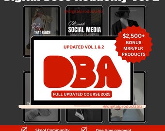 DBA Digital Boss Academy Vol 1 and 2 Updated 2015 Full Course Skool Access With Resell Rights 85% Affiliate Commission