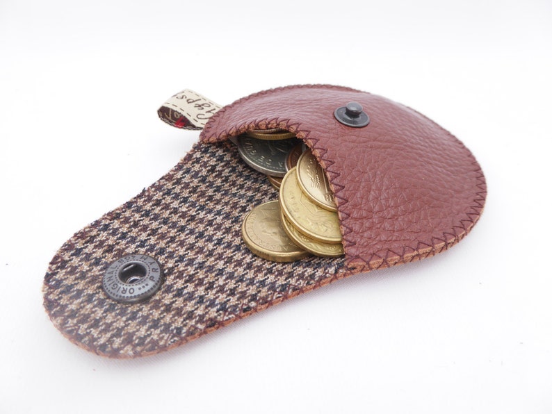 Leather Coin Purse / Men's Coin Pouch Wine Leather and Etsy