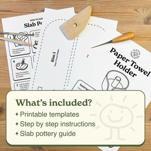 Küchenhandtuchhalter Keramikvorlage, Handgefertigtes Küchendesign aus Ton, Keramikplattenprojekt, DIY-Keramikanleitung, Printable PDF Download Bild 3