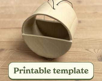 Bird Feeder Pottery Template, Printable Slab Clay Design, DIY Ceramic Birdfeeder Pattern, Hanging Feeder Template, Handbuilding PDF Guide