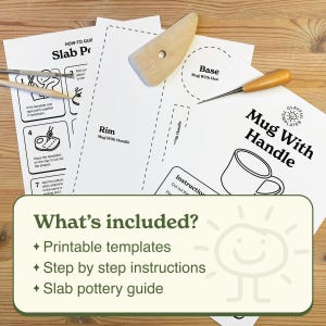 Mug Pottery Template Printable Slab Mug PDF DIY Clay Mug Pattern