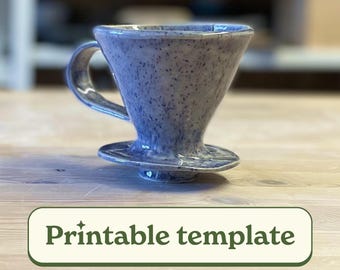 Coffee Dripper Pottery Template, Printable Pour Over Pattern for Clay, Ceramic Slab Building Guide, DIY Handmade Coffee Brewer Template PDF