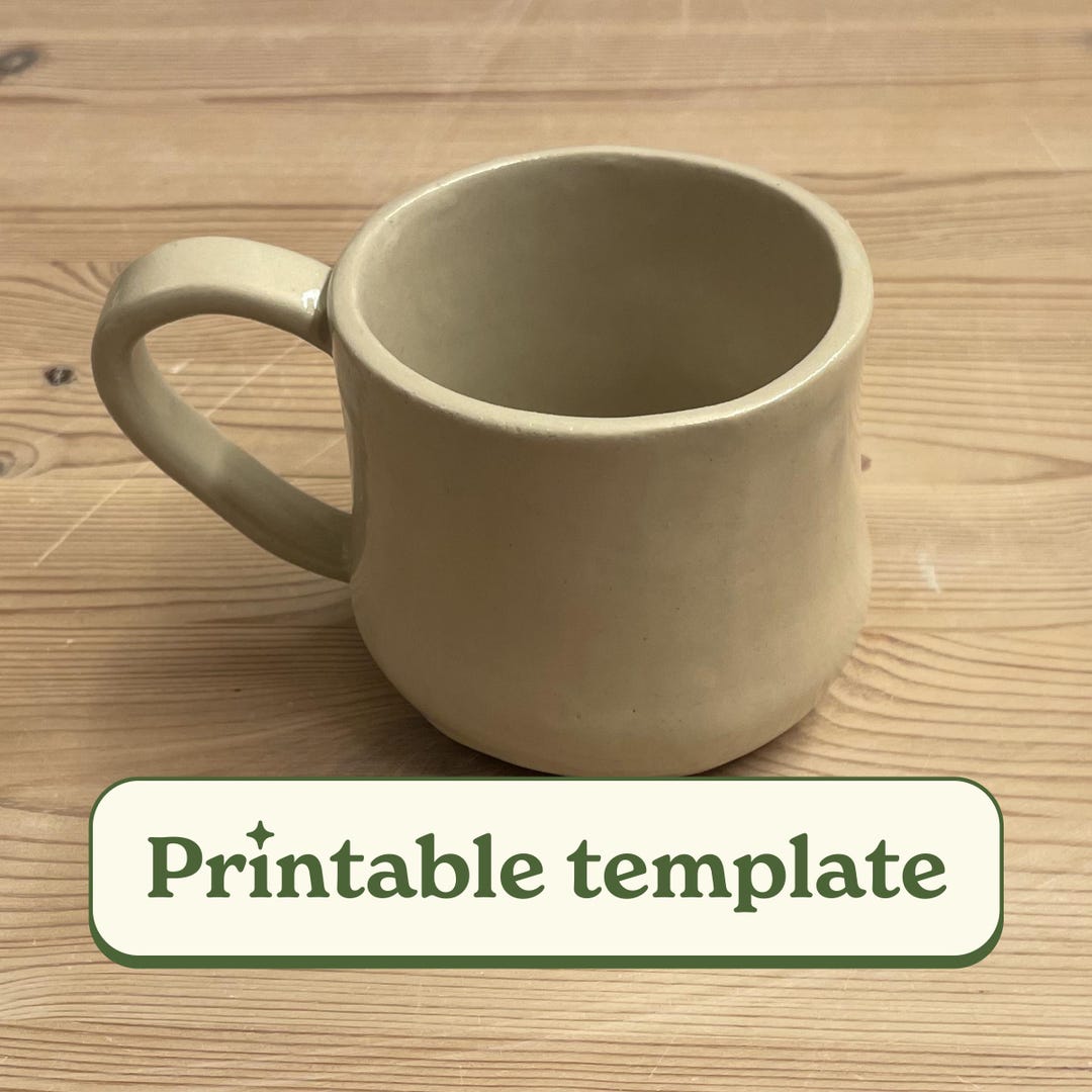 Printable Pottery Mug Template Slab Pottery Mug Pottery Template DIY
