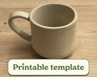Mug Pottery Template, Printable Slab Mug PDF, DIY Clay Mug Pattern, Handbuilt Ceramic Cup Template, Pottery Making Guide, Mug With Handle