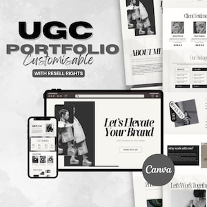 UGC Portfolio Template Canva, Creator Portfolio, Content Creator Kit, UGC Landing Page, UGC Website, Instant Download, Digital Download