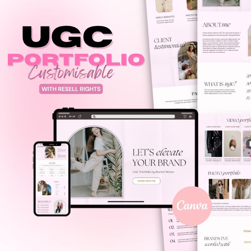 UGC Portfolio Template Canva, Creator Portfolio, Content Creator Kit, UGC Landing Page, UGC Website, Instant Download, Digital Download