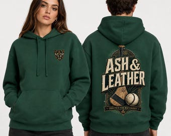 Sweat à capuche Hurling, coloris Ash and Leather, polaire unisexe en mélange de coton, style alternatif