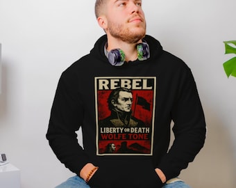 Ireland Hoodie Irish Freedom Rebel | Wolfe Tone Heritage Hoodie | Celtic St Patricks Day Sweatshirt