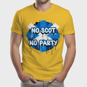 No Scotland No Party Graffiti T-Shirt, Football Fan Tee, Tartan Army Apparel Daisy