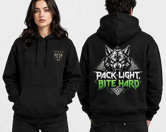 Sweat à capuche Neon Wolf, Pack Light Bite Hard, polaire unisexe en mélange de coton