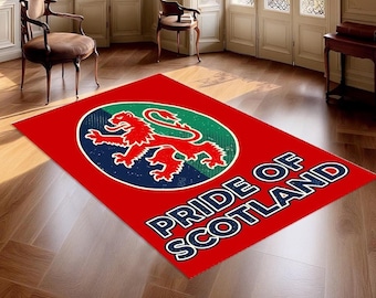 Pride of Scotland Rug, Lion Rampant Scottish Decor, Polyester Accent (36" x 60")