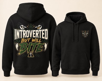 Sweat à capuche Celtic Wolf, Introverti mais mordant, unisexe, en molleton de coton mélangé, blanc chiné, gris et noir