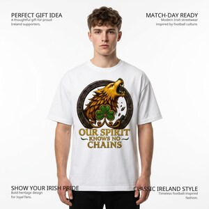 T-shirt Irlande Homme Femme | T-shirt Loup et trèfle | Cadeau du patrimoine pour lui | La Saint-Patrick