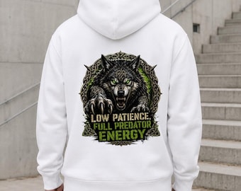 Sweat à capuche Celtic Wolf, Full Predator Energy, unisexe, en polaire mélangée de coton