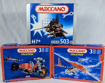 Meccano Glider Dragster or Star Wars Interceptor Metal Play Model Sets w/ Sealed Original Boxes Unisex Kid Educational Vintage Toys 90s