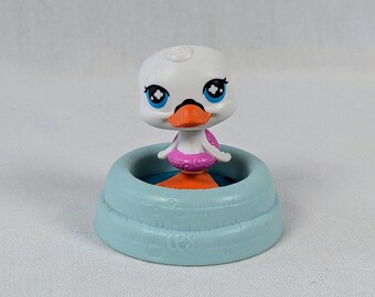Authentic LPS Duck Rare Littlest Pet Shop McDonalds Toys White Animal Clubhouse Doll House Collectors Action Figures Made by Hasbro