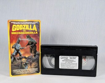 Vintage 1992 Godzilla vs. Mechagodzilla VHS Japanese Kaiju Monster Original Shelf Apartment Book Decor 1990s Dinosaur
