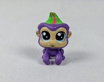 Authentic LPS Clash Gorilla #1-180 Rare Littlest Pet Shop Purple Animal Clubhouse Doll House Collectors Action Figures Made by Hasbro Monkey