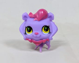 Authentic LPS Lion Cat #2842 Rare Littlest Pet Shop Purple Pink Animal Clubhouse Doll House Collectors Action Figures Made by Hasbro