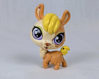 Authentic LPS Llama Alpaca #3965 Rare Littlest Pet Shop Brown Blonde Animal Clubhouse Doll House Collectors Action Figures Made by Hasbro