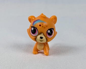 Authentic LPS Mini Cat Cheetah #4017 Rare Littlest Pet Shop Orange Animal Clubhouse Doll House Collectors Action Figures Made by Hasbro