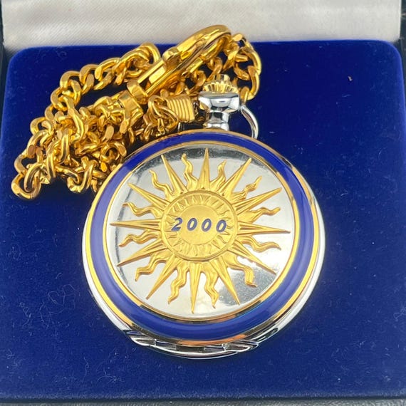 Collectable Franklin Mint 2000 Celestial Pocket Watch – Sun, Moon