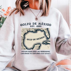 Shirt Golf van Mexico, politiek sweatshirt, Texas Alabama Mississippi Florida Beach, subtiel anti-Trump-shirt, 1550 kaart-T-shirt