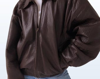 1980s Deep Brown Leather Jacket for Women | Classic Sheepskin Genuine Leather | Trendy Coat Stylish Ladies Soft Natural Leather Jacket