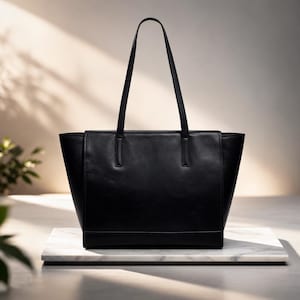 Czarna skórzana torba damska premium – minimalistyczna torba na co dzień, torebka damska, torba na zakupy, ręcznie robiona torba ze skóry naturalnej, prezent dla niej