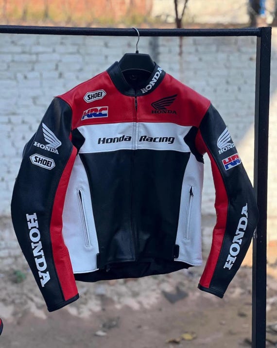 Honda Biker Leather Jacket Cowhide Leather Motogp Motorcycle Biker
