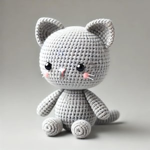 Amigurumi Cat Crochet Pattern: Knitted Kitten PDF (12-15cm)