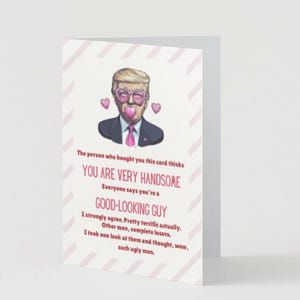 Cartão de Dia dos Namorados de Donald Trump / Cartão engraçado de Dia dos Namorados / Cartão de Dia dos Namorados para Namorado / Cartão de Dia dos Namorados para Marido